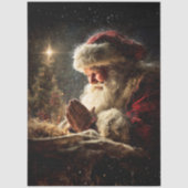クリスマスの真の意味を祈るデクパージュサンタ 薄葉紙 (正面)