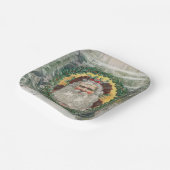 クリスマスの真ん中のサンタクロースの顔 ペーパープレート (傾斜あり)