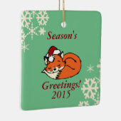 クリスマスの睡眠のキツネ セラミックオーナメント (右)