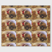 クリスマスの睡眠のボクサーの子犬の包装紙 ラッピングペーパー (フラット)