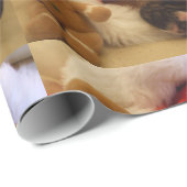 クリスマスの睡眠のボクサーの子犬の包装紙 ラッピングペーパー (ロールコーナー)