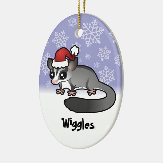 クリスマスの砂糖のグライダー(あなたのペットネームを加えて下さい) セラミックオーナメント (左)