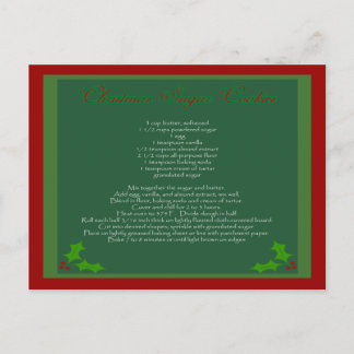 クリスマスの砂糖クッキーのレシピの郵便はがき シーズンポストカード