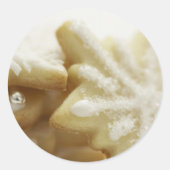 クリスマスの砂糖クッキーの挨拶状およびステッカー ラウンドシール (正面)