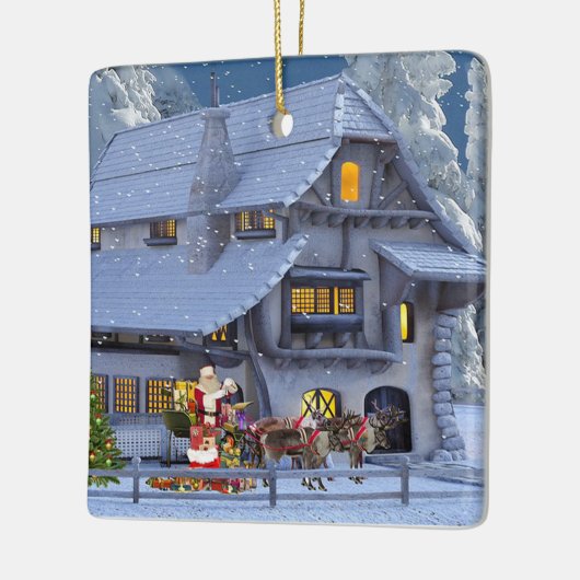 クリスマスの研修会 セラミックオーナメント (左)