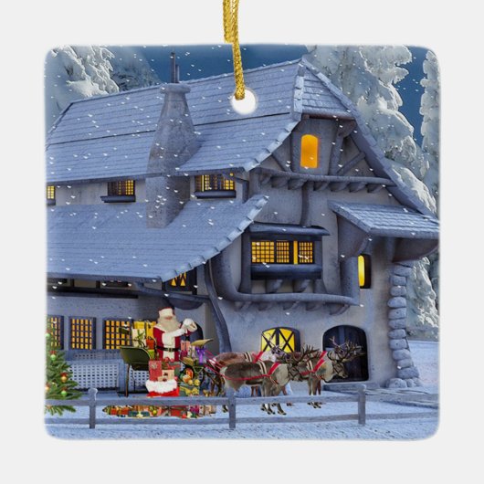 クリスマスの研修会 セラミックオーナメント (正面)