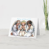 クリスマスの祈りの言葉の三天使 カード (正面)