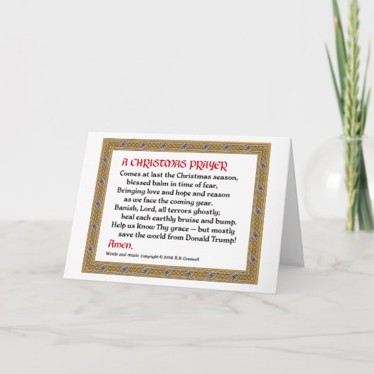 クリスマスの祈りの言葉(ドナルド・トランプ)カード#2 シーズンカード (正面)