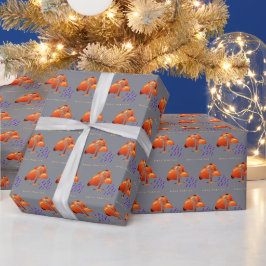クリスマスの祈り グレー ラッピングペーパー