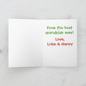 クリスマスの祖父母孫カスタム写真 カード (内部)