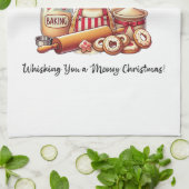 クリスマスの祝い言葉を言って キッチンタオル (折り畳み)