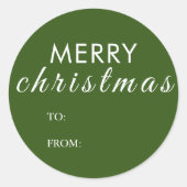 クリスマスの祝い言葉 ラウンドシール (正面)