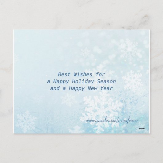 クリスマスの祝日はがき。雪の木 シーズンポストカード (裏面)