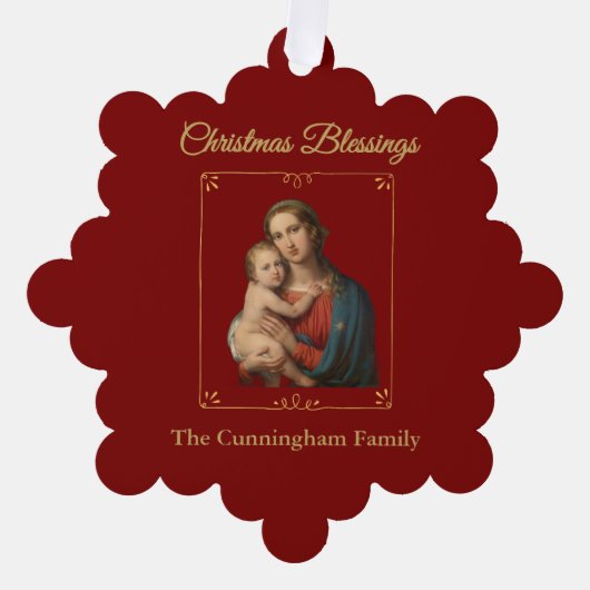 クリスマスの祝福 オーナメントカード (正面)