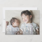 クリスマスの祝福 ゴールド バッファロープレイド フォト シーズンカード (正面)