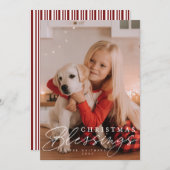 クリスマスの祝福 スクリプトとセリフの写真 シーズンカード (正面/裏面)