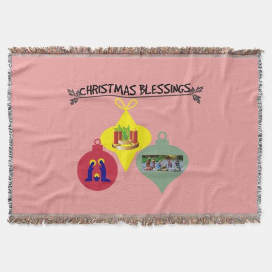クリスマスの祝福 スローブランケット (正面)