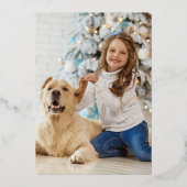 クリスマスの祝福 二枚の写真 箔招待状 (裏面)