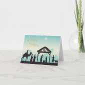 クリスマスの祝福 産聖堂のシーン シーズンカード (正面)