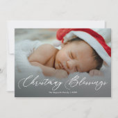 クリスマスの祝福 赤ちゃん 写真 ホリデーカード (正面)