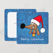 クリスマスの祭りを祝うダックスフンド シーズンカード (正面/裏面)