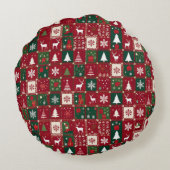 クリスマスの祭り模様 ラウンドクッション (裏面)