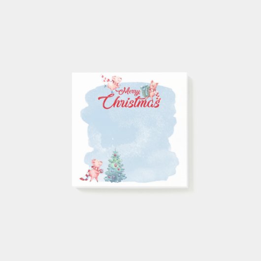 クリスマスの祭り豚 ポストイット (正面)