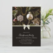 クリスマスの祭り飾り、リボン & ジュエル ボウ クリスマス 招待状 (スタンド正面)