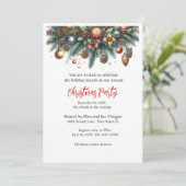 クリスマスの祭り ガーランド ホリデーパーティー 招待状 (スタンド正面)