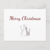クリスマスの祭典 かわいい猫の絵 休暇 シーズンポストカード (正面)