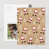 クリスマスの祭典 サンタ 雪の お祝い シーズンポストカード (正面/裏面)