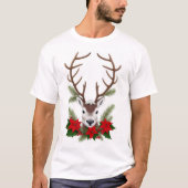 クリスマスの祭典 鹿の角 フェスティブ Tシャツ (正面)