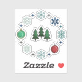 クリスマスの祭壇ツリー＆スノーフレーク シール (シート)