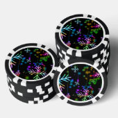 クリスマスの秋の虹の色の雪の結晶 ポーカーチップ (積み重ね)