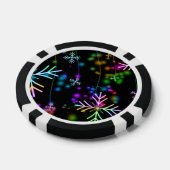 クリスマスの秋の虹の色の雪の結晶 ポーカーチップ (シングル)