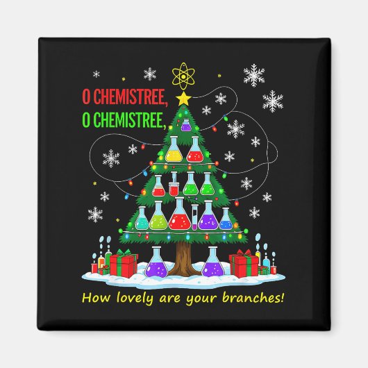 クリスマスの科学の先生67のミームサンタオ化学者 マグネット (正面)