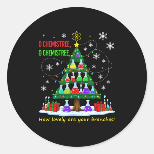 クリスマスの科学の先生67のミームサンタオ化学者 ラウンドシール (正面)