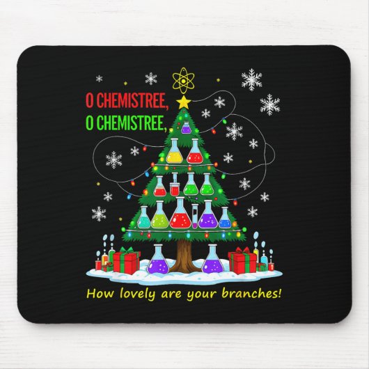 クリスマスの科学の先生 67 メーム サンタオ化学者 マウスパッド (正面)