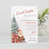 クリスマスの秘密のサンタギフト交換の招待状 招待状 (スタンド正面)