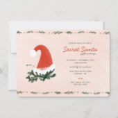 クリスマスの秘密のサンタパーティー ギフト交換 交換 招待状 (正面)