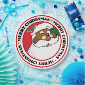 クリスマスの秘密を保っている黒いサンタのまばたき ペーパープレート (パーティー)