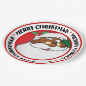 クリスマスの秘密を保っている黒いサンタのまばたき ペーパープレート (アングル)