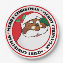 クリスマスの秘密を保っている黒いサンタのまばたき