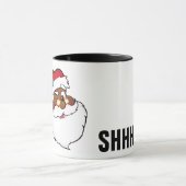 クリスマスの秘密を保っている黒いサンタのまばたき マグカップ (中央)