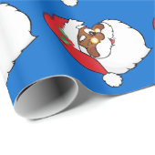 クリスマスの秘密を保っている黒いサンタのまばたき ラッピングペーパー (ロールコーナー)