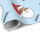 クリスマスの秘密を保っている黒いサンタのまばたき ラッピングペーパー (ロールコーナー)