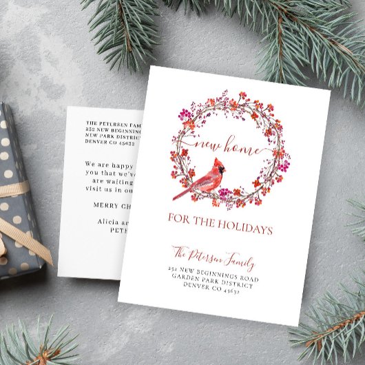 クリスマスの移動のための新しい家 案内ポストカード