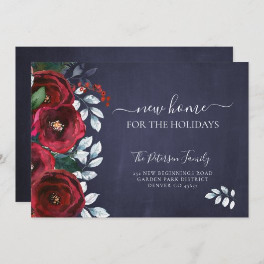 クリスマスの移動のための新しい家 案内状 (正面/裏面)