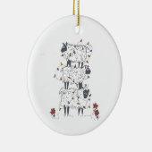 クリスマスの積み重ねられたヒツジ セラミックオーナメント (右)