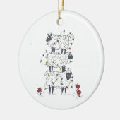 クリスマスの積み重ねられたヒツジ セラミックオーナメント (左)